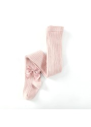 Baby Girls Pantyhose Cute Winter Clothes For Girls Bow Tie Breathable Cotton Socks Knitted Baby Socks 1-8T