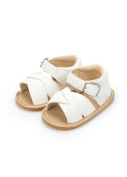 New Infant Baby Shoes Baby Boy Girl Shoes Toddler Flats Summer Sandals Flower Soft Rubber Sole Anti-slip Crib Shoes First Walker