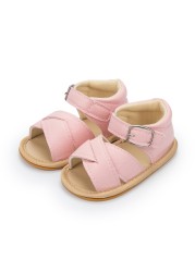 New Infant Baby Shoes Baby Boy Girl Shoes Toddler Flats Summer Sandals Flower Soft Rubber Sole Anti-slip Crib Shoes First Walker