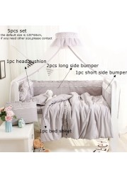 Baby bed around cradle protector lace bumper princess pattern solid color cotton bed sheet bedspreads four seasons universal