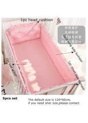 Baby bed around cradle protector lace bumper princess pattern solid color cotton bed sheet bedspreads four seasons universal