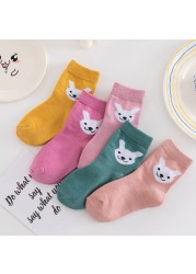 5pairs/lot 3 to 12 Years Kids Soft Cotton Socks Boy Girl Baby Cute Cartoon Warm Fashion School Socks Autumn Winter Cartoon