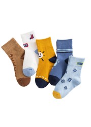 5pairs/lot Cute Cartoon Baby Girls Socks Winter Thicken Soft Kawaii Infant Toddler Socks Cotton Baby Boy Sports Socks for 1-12Y