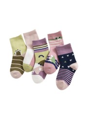 5pairs/lot Cute Cartoon Baby Girls Socks Winter Thicken Soft Kawaii Infant Toddler Socks Cotton Baby Boy Sports Socks for 1-12Y