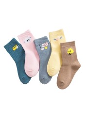 5pairs/lot Cute Cartoon Baby Girls Socks Winter Thicken Soft Kawaii Infant Toddler Socks Cotton Baby Boy Sports Socks for 1-12Y