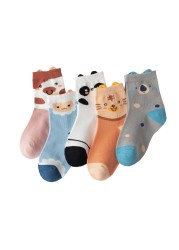 5pairs/lot Cute Cartoon Baby Girls Socks Winter Thicken Soft Kawaii Infant Toddler Socks Cotton Baby Boy Sports Socks for 1-12Y