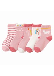 5pairs/lot Cute Cartoon Baby Girls Socks Winter Thicken Soft Kawaii Infant Toddler Socks Cotton Baby Boy Sports Socks for 1-12Y