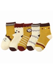 5pairs/lot Cute Cartoon Baby Girls Socks Winter Thicken Soft Kawaii Infant Toddler Socks Cotton Baby Boy Sports Socks for 1-12Y