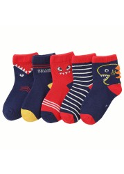 5pairs/lot Cute Cartoon Baby Girls Socks Winter Thicken Soft Kawaii Infant Toddler Socks Cotton Baby Boy Sports Socks for 1-12Y