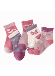 5pairs/lot Cute Cartoon Baby Girls Socks Winter Thicken Soft Kawaii Infant Toddler Socks Cotton Baby Boy Sports Socks for 1-12Y