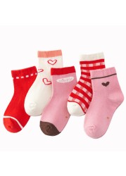 5pairs/lot Cute Cartoon Baby Girls Socks Winter Thicken Soft Kawaii Infant Toddler Socks Cotton Baby Boy Sports Socks for 1-12Y