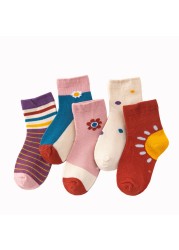 5pairs/lot Cute Cartoon Baby Girls Socks Winter Thicken Soft Kawaii Infant Toddler Socks Cotton Baby Boy Sports Socks for 1-12Y