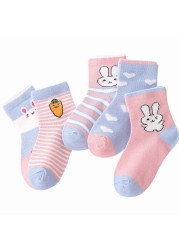 5pairs/lot Cute Cartoon Baby Girls Socks Winter Thicken Soft Kawaii Infant Toddler Socks Cotton Baby Boy Sports Socks for 1-12Y