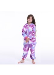 flannel unicorn for kids pajamas boys girls sleepwear children panda jumpsuit kids oneise for jumpsuit licorn