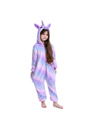 flannel unicorn for kids pajamas boys girls sleepwear children panda jumpsuit kids oneise for jumpsuit licorn