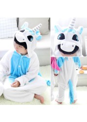 flannel unicorn for kids pajamas boys girls sleepwear children panda jumpsuit kids oneise for jumpsuit licorn