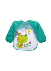 Baby Bandana Bibs Cute Cartoon Colorful Bibs Waterproof Infant Eating Children Sketch Long Sleeve Apron Baby Self Feeding Bib