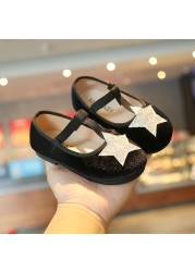 Girls Shiny Leather Bow Shoes Spring Autumn Solid Color Kids Princess Shoes Dance First Step Shoes SMG104