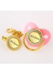 Premium BPA Free Baby Pacifier Personalized All Names Gold Buckle Baby Shower Gift 0-18 Months