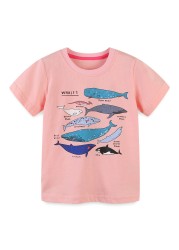 2022 Little Maven Summer Boys T-shirt Short Sleeve Clothes With Animal Shark For Kids Baby Breathable Cotton Tops