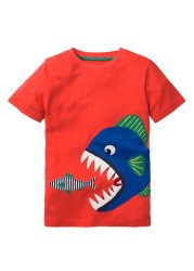 2022 Little Maven Summer Boys T-shirt Short Sleeve Clothes With Animal Shark For Kids Baby Breathable Cotton Tops