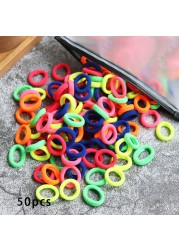 Baby Girl Little Hair Bands Toddler Children Headbands Colorful Elastic Hair Tie Nylon Scrunchie Hair Rope 50/100pcs Hair Accessories