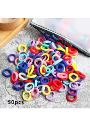 Baby Girl Little Hair Bands Toddler Children Headbands Colorful Elastic Hair Tie Nylon Scrunchie Hair Rope 50/100pcs Hair Accessories