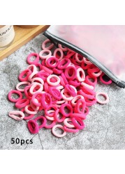 Baby Girl Little Hair Bands Toddler Children Headbands Colorful Elastic Hair Tie Nylon Scrunchie Hair Rope 50/100pcs Hair Accessories