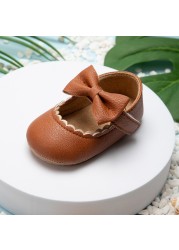 New Baby Boys Girls Leather Rubber Anti-slip First Walkers Baby Shoes Newborn Baby Girls Shoes