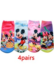 4 Pairs/Bag Kids Socks Children Frozen Socks Spring Cotton Anna Elsa Princess Cartoon Socks for Boy Girls Socks