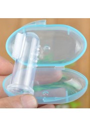 Baby Finger Toothbrush Silicone Toothbrush + Box Children Teeth Clear Soft Silicone Toothbrush Infant Rubber Cleaning