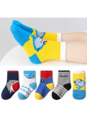 5pairs/lot Baby Socks Autumn Winter Warm Cotton Kids Socks Cute Girls Cartoon Duck Boys Infant Socks Accessories Miaoyoutong