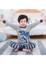 Boys Dinosaur Pajamas Children Sleepwear For 6 8 10 12 Years Kids Pajamas 100 Cotton Animal Cartoon Homewear Pajamas Suits