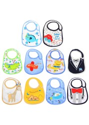 10pcs Cartoon Baby Bibs Infant 3-Layers Waterproof Anti Dirt Burp Towels Toddler Burp Clothes Kids Feeding Eating Apron Gown