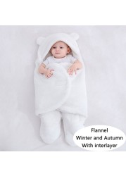 Soft Newborn Baby Wrap Blankets Baby Sleeping Bag Envelope for Newborns Sleeping Bag 100% Cotton Thicken Cocoon for 0-9 Months Baby