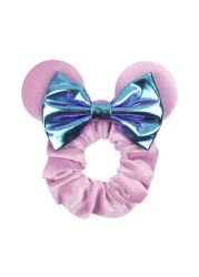 Little Girls Hair Band Kids Mickey Minnie Soft Hair Bow Children Sequin Velvet Ponytail Holders Baby No Damage Rubber Hair Tie