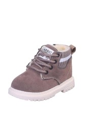 Autumn Winter Children's Shoes Martin Boots Boys Shoes Soft Leather Anti-slip Girls Shoes 21-30 Running Sneakers