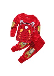 Autumn Children's Spider Set Kids Sleepers Boys Girls Super Hero Cartoon Long Sleeve Pajama Anna Elsa Sleepwear 2-7T Christmas Gift