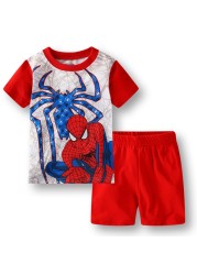 Autumn Children's Spider Set Kids Sleepers Boys Girls Super Hero Cartoon Long Sleeve Pajama Anna Elsa Sleepwear 2-7T Christmas Gift