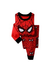 Autumn Children's Spider Set Kids Sleepers Boys Girls Super Hero Cartoon Long Sleeve Pajama Anna Elsa Sleepwear 2-7T Christmas Gift