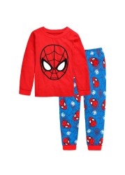 Autumn Children's Spider Set Kids Sleepers Boys Girls Super Hero Cartoon Long Sleeve Pajama Anna Elsa Sleepwear 2-7T Christmas Gift