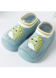 Newborn Baby Socks Shoes Boy Girl Dinosaur Baby First Walkers BeBe Cotton Comfort Soft Anti-Slip Prewalker Crib Infant Shoes