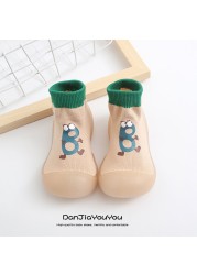 Unisex Children's Anti-Slip Shoes Cartoon Animal Fox Baby Girls First Walkers Boys Shoes Soft Rubber Outside Sole Toddler Pink