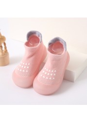 Unisex Children's Anti-Slip Shoes Cartoon Animal Fox Baby Girls First Walkers Boys Shoes Soft Rubber Outside Sole Toddler Pink