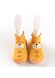 Unisex Children's Anti-Slip Shoes Cartoon Animal Fox Baby Girls First Walkers Boys Shoes Soft Rubber Outside Sole Toddler Pink