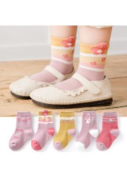5pairs/lot Cute Baby Girls Socks Summer Cotton Children Socks Infant Toddler Baby Toddler Socks Kids Cotton Socks Calcetines Bebe