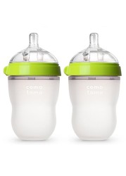 Green/Pink Silicone Baby Bottle 5oz and 8oz Baby Bottles 2 Pack BPA Free Feeding Bottle Babies Kids Drink Milk mamadeiras