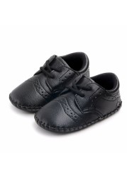 New Baby Shoes Retro Leather Boy Girl Baby Shoes Rubber Sole Anti-slip First Walkers Newborn Infant Moccasins Crib Shoes