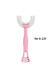 Infant Children Toothbrush 360 Degree U-Shape Oral Cleaning Silicone Brushing Kids Teeth Dental Care Hand-Version