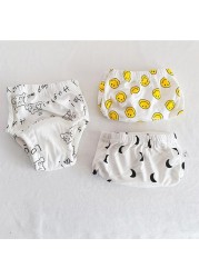 3 Pieces/Lot Baby Training Pants 6 Layers Baby Cloth Diapers Reusable Washable Cotton Elastic Waist Cloth Diaper 8-18kg Nappy